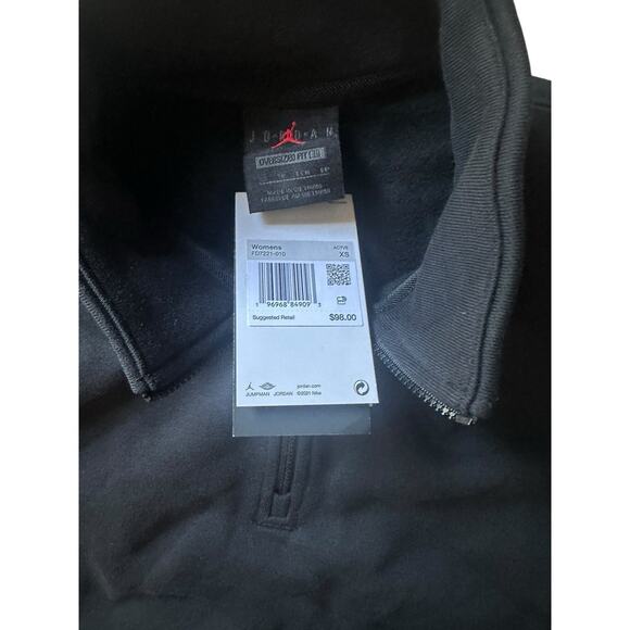 JORDAN FLIGHT FLEECE WOMENS LIFESTYLE QUARTER ZIP Black Size XS - Picture 2 of 2